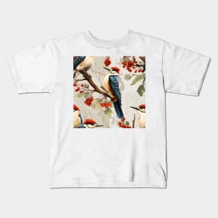 North American Birds - Woodpecker Kids T-Shirt